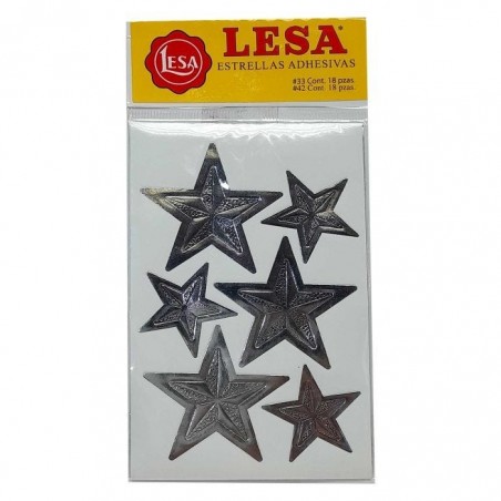 ETIQUETA ESTRELLA LESA No. 33 Y 42 MM BL/36 PLATA 57887