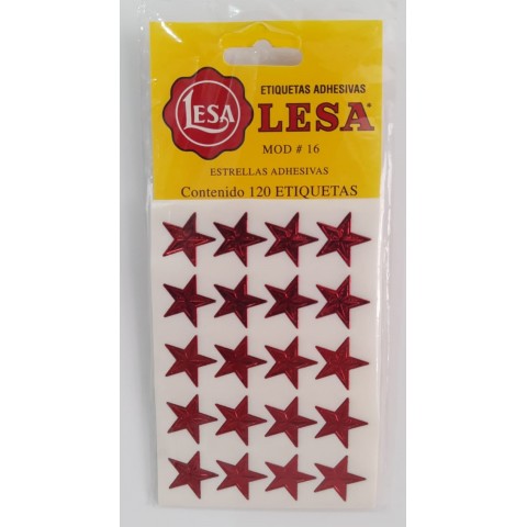 ETIQUETA ESTRELLA LESA ROJA No. 16 BL/120 AUTOADHER. 57833