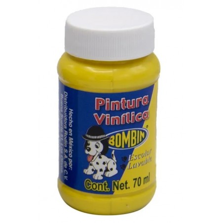 PINTURA VINILICA BOMBIN LAVABLE 70 ML AMARILLO 136002