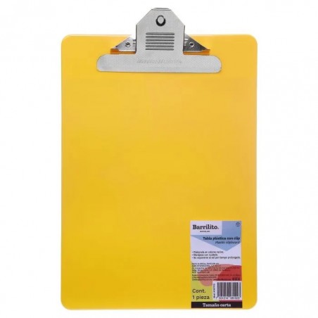 TABLA AGARRAPAPEL CARTA BARRILITO PLASTICA COLORES 11830