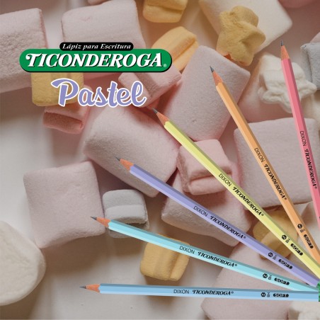 LAPIZ DE GRAFITO 1 PIEZA TICONDEROGA No.2 HEX.PASTEL 55745  134044