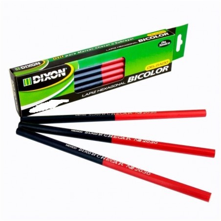 LAPIZ BICOLOR DIXON 47073 DELGADO AZUL/ROJO 16730