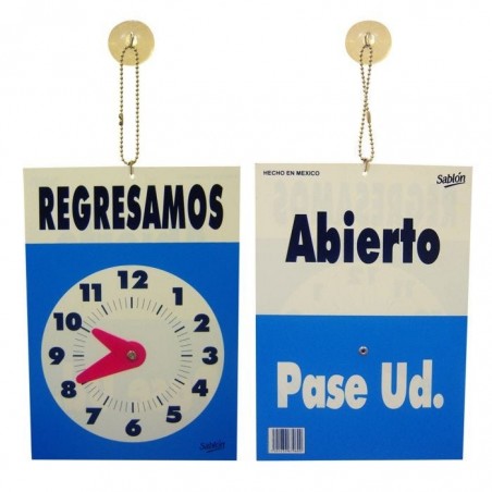 SEÑAL REGRESAMOS- RELOJ SABLON 7960 COLGANTE C/CHUPON 96207