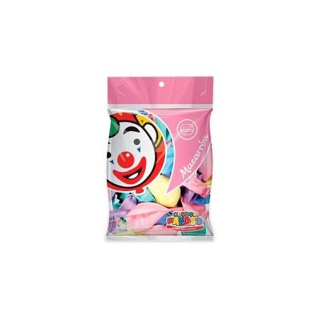 GLOBO REDONDO PAYASO NUM. 12 C/25 SURT MACARRON 148112