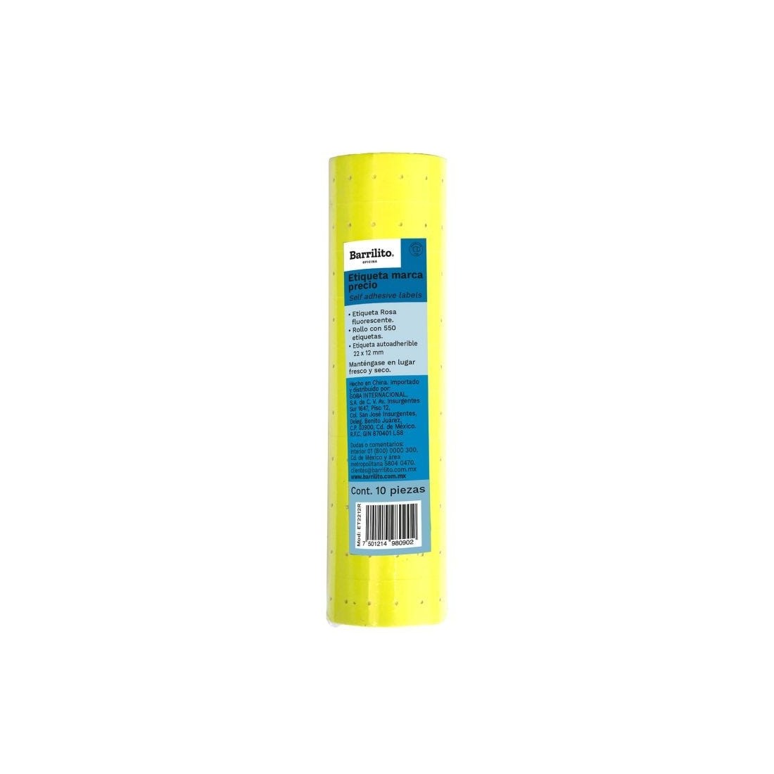 ETIQUETA EN ROLLO BARRILITO PAQ/10 ET2212 AMARILLO 76105