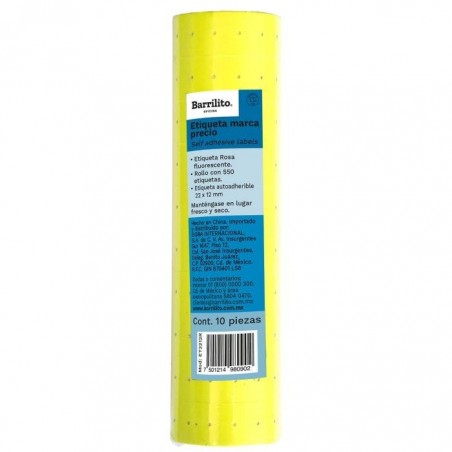 ETIQUETA EN ROLLO BARRILITO PAQ/10 ET2212 AMARILLO 76105