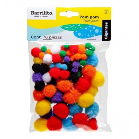 POM POM BOLITAS SUAVES BARRILITO PM002 SURT. C/78 133461