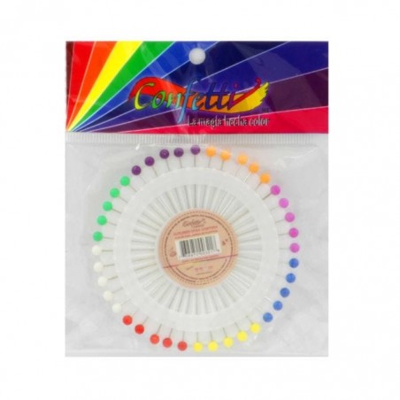 ALFILERES CABEZA COLORES CONFETTI BL/1 ROSETA 40 PZA 137884