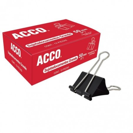 SUJETADOCUMENTOS C/12 ACCO P2464 GRANDE 50 MM 2" 80007