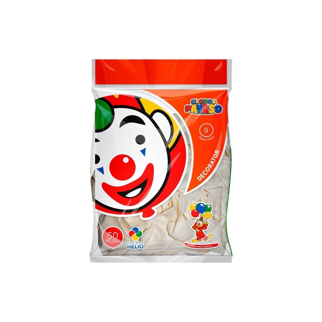 GLOBO DECORATOR PAYASO NUM. 09 BOLSA C/50 BLANC NIEV 058015
