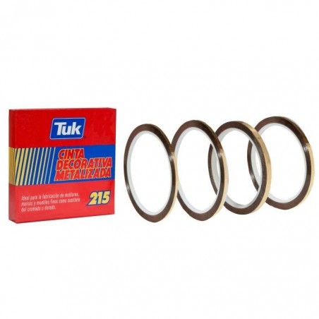 CINTA DECORATIVA METAL TUK 215 ORO 3X40 MTS. C/2 CAJA 76901