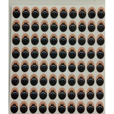 PLANILLA DE OJOS STICKER 5 X 8 MM. C/80 PZAS BL 153555