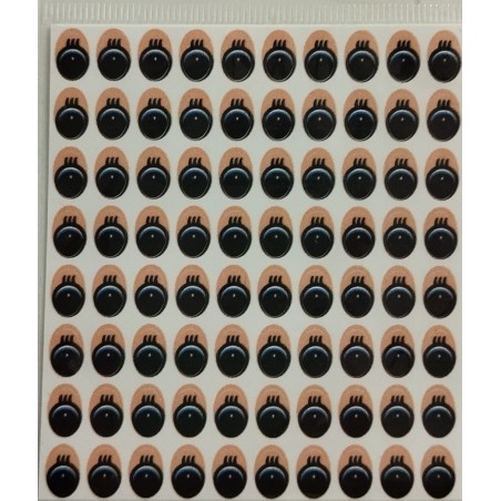 PLANILLA DE OJOS STICKER 5 X 8 MM. C/80 PZAS BL 153555