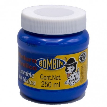 PINTURA VINILICA BOMBIN 250ML FRASCO AZUL 136001