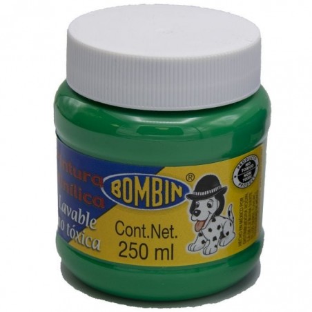 PINTURA VINILICA BOMBIN 250ML FRASCO VERDE 136001