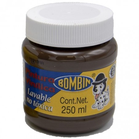 PINTURA VINILICA BOMBIN 250ML FRASCO CAFE 136001