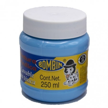 PINTURA VINILICA BOMBIN 250ML FRASCO AZUL CLARO 136001