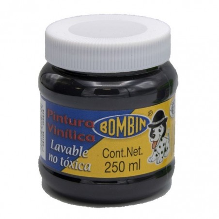 PINTURA VINILICA BOMBIN 250ML FRASCO NEGRO 136001
