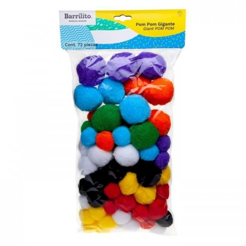 POM  POM GIGANTE BARRILITO BB72 SURT C/72 3,4 Y 5CM 133462