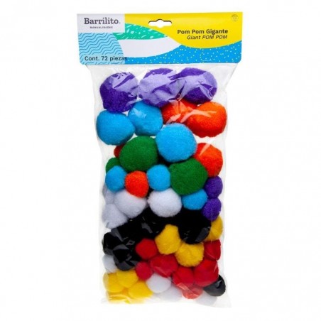 POM  POM GIGANTE BARRILITO BB72 SURT C/72 3,4 Y 5CM 133462