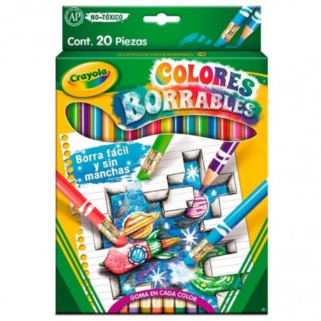 ESTUCHE C/20 COLORES CRAYOLA 684420 BORRABLE 139376