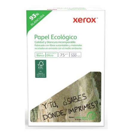 PAPEL CORTADO XEROX BOND ECOLOGICO 75 GR OFICIO 93% BLANCURA