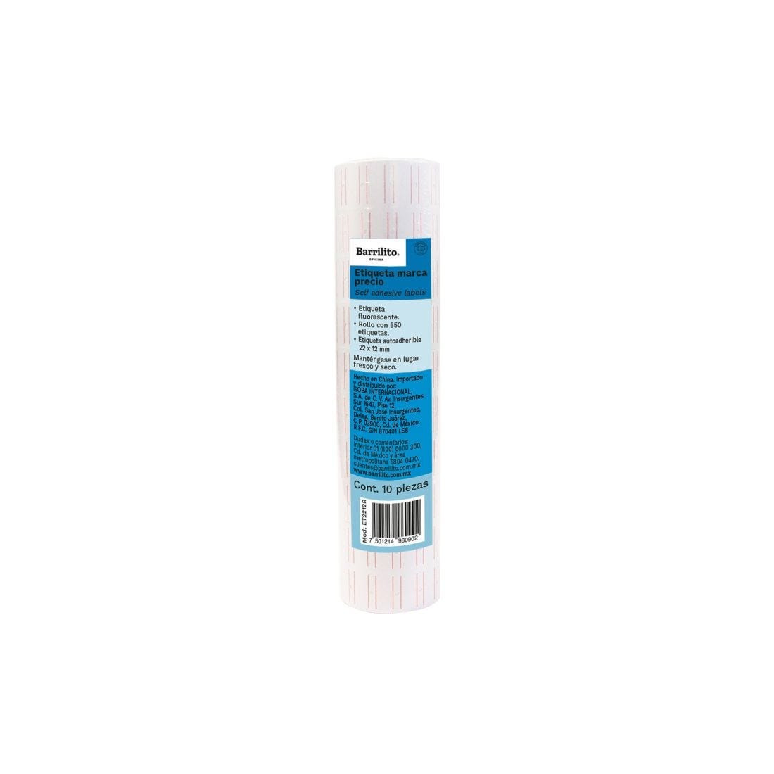 ETIQUETA EN ROLLO BCA. BARRILITO ET2212 C/10 ROLL 076117