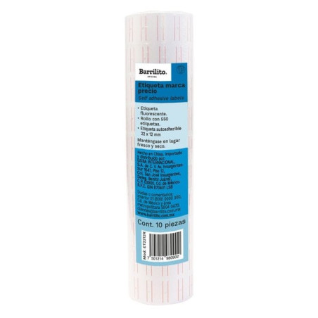 ETIQUETA EN ROLLO BCA. BARRILITO ET2212 C/10 ROLL 076117