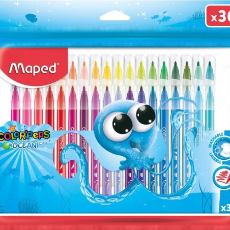 ESTUCHE PLUMONES MAPED C/36 LAVABLE DELGADO OCEAN 139369