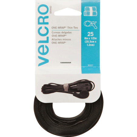 SUJETADOR REUSABLE TIES VELCRO NEGRO C/25 117714