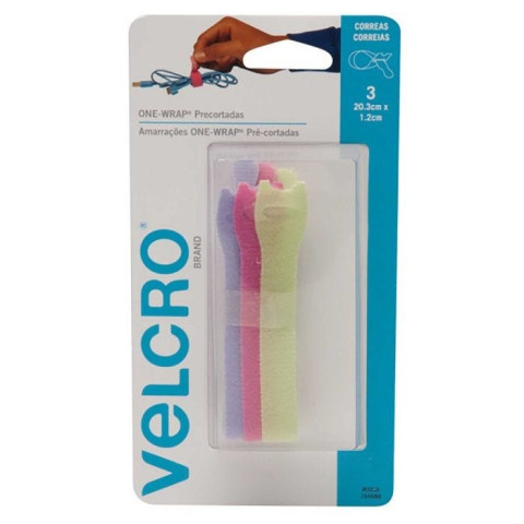 CORREAS VELCRO PRECORTADAS FLUOR. 20 X 1.2 CM. 3 PZAS 117769