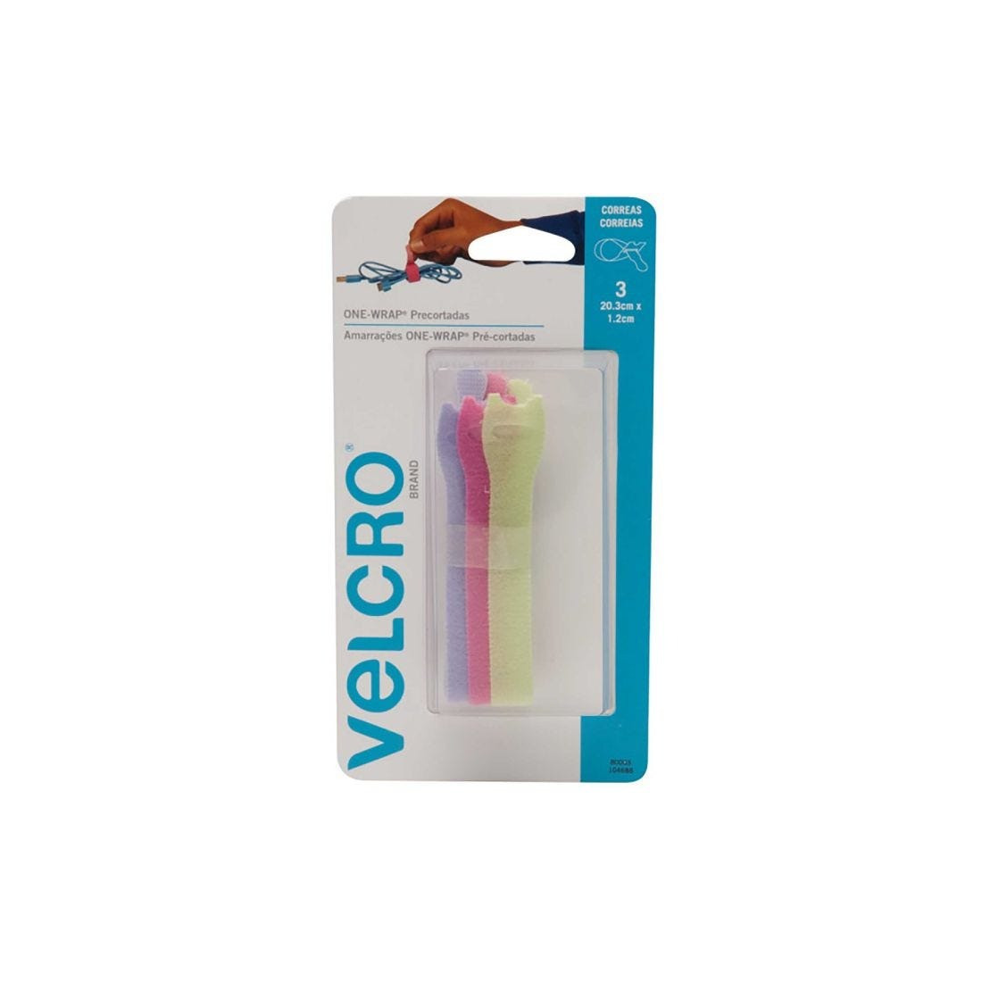 CORREAS VELCRO PRECORTADAS FLUOR. 20 X 1.2 CM. 3 PZAS 117769