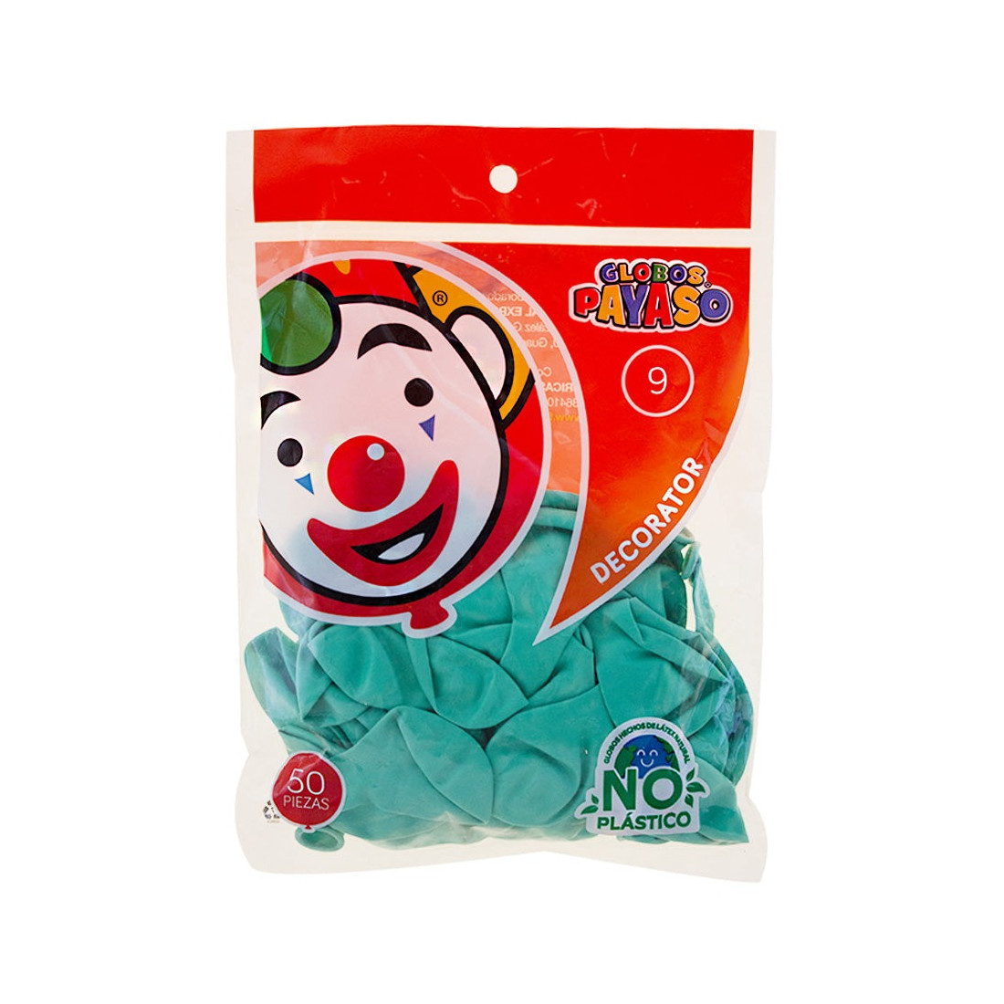 GLOBO DECORATOR PAYASO NUM.09 C/50 MENTA 58015