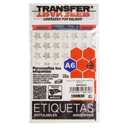 ETIQUETA ESTRELLA TRANSFER CHICA ES014 C/189 PLATA 57882