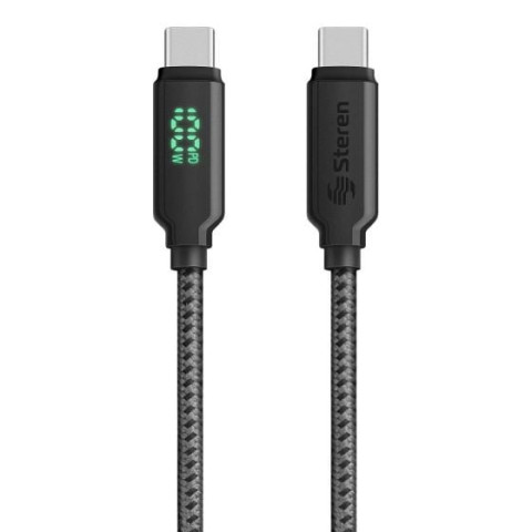 CABLE USB C DE 1M 100W CON DISPLAY STEREN STE-USB-3100D