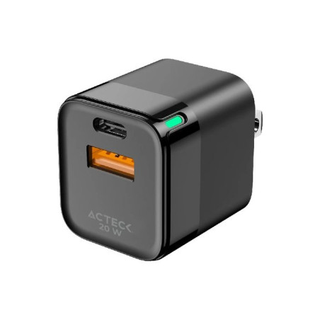 20W CARGADOR DE PARED ACTECK ENERGON PRIME CP20W NEGRO AC-11167