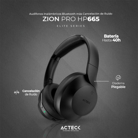 AUDIFONOS ACTECK ZION PRO HP665 BLUETOOTH NEG. SPK-2311