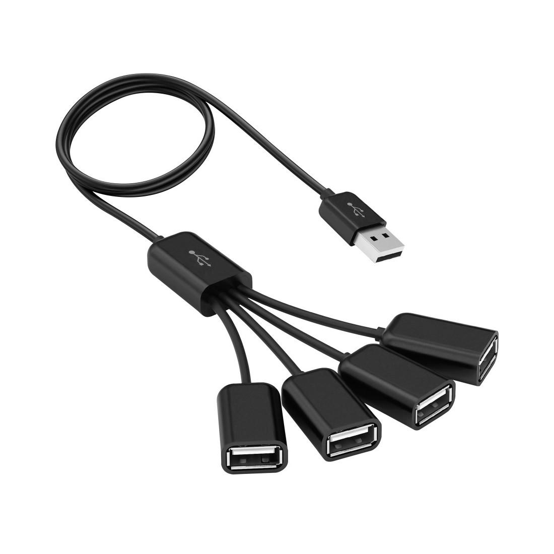 HUB USB VORAGO CON EXTENSION 4 PUERTOS 2.0 1 MT NEGRO HU-101