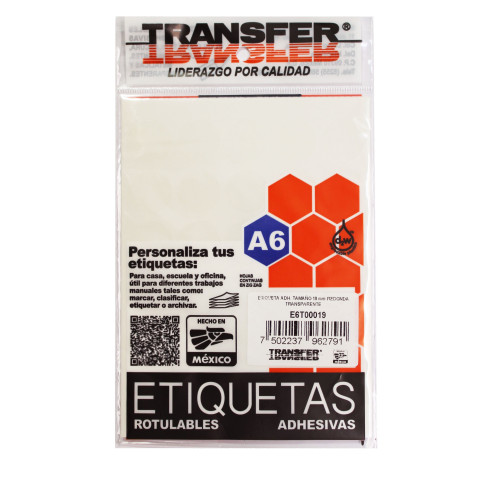 ETIQUETA REDONDA SELLO 19 MM. TRANSFER E6T00019 TRANSP. C/90 66693