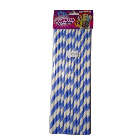 POPOTES DE PAPEL PPAZ AZUL PAQ. C/12 137774