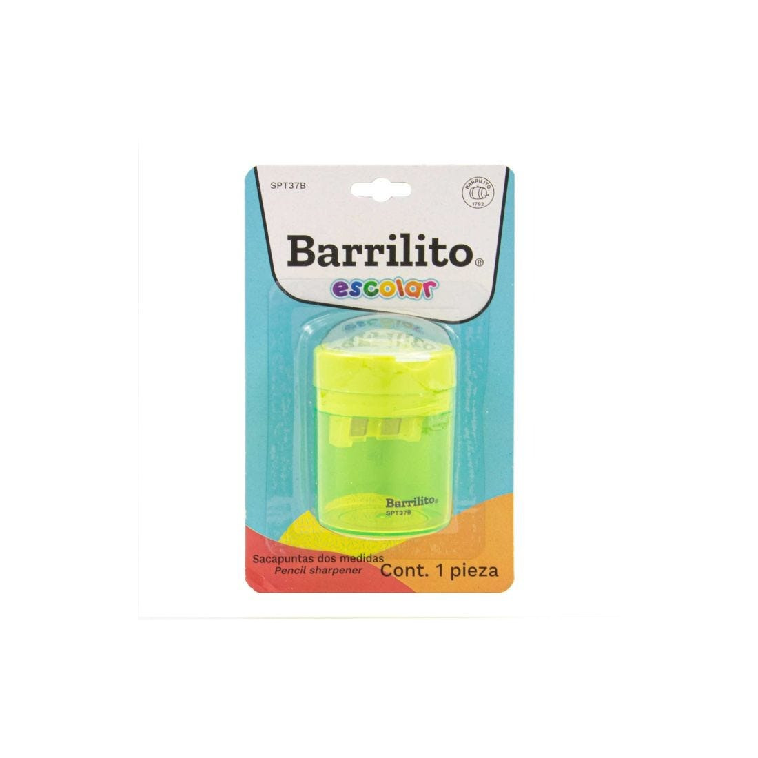 SACAPUNTAS C/DEPOSITO BARRILITO SPT37B PLASTICO BL/1 77496