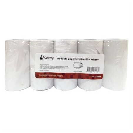 ROLLO PAPEL NEXTEP TERMICO TERMINAL 80X40MM C/5 NE-529
