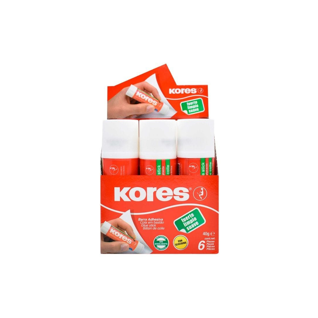 LAPIZ ADHESIVO KORES C/6 12402.62 40GMS 48103