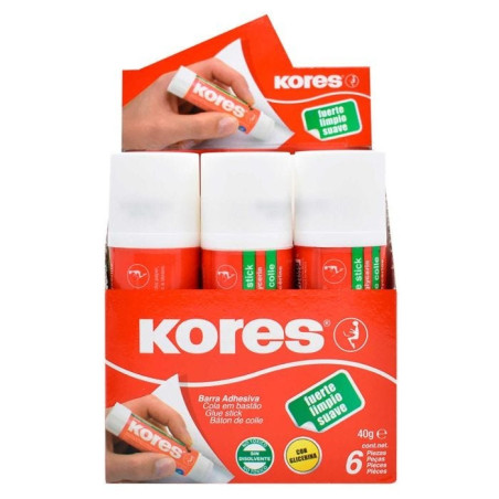 LAPIZ ADHESIVO KORES C/6 12402.62 40GMS 48103