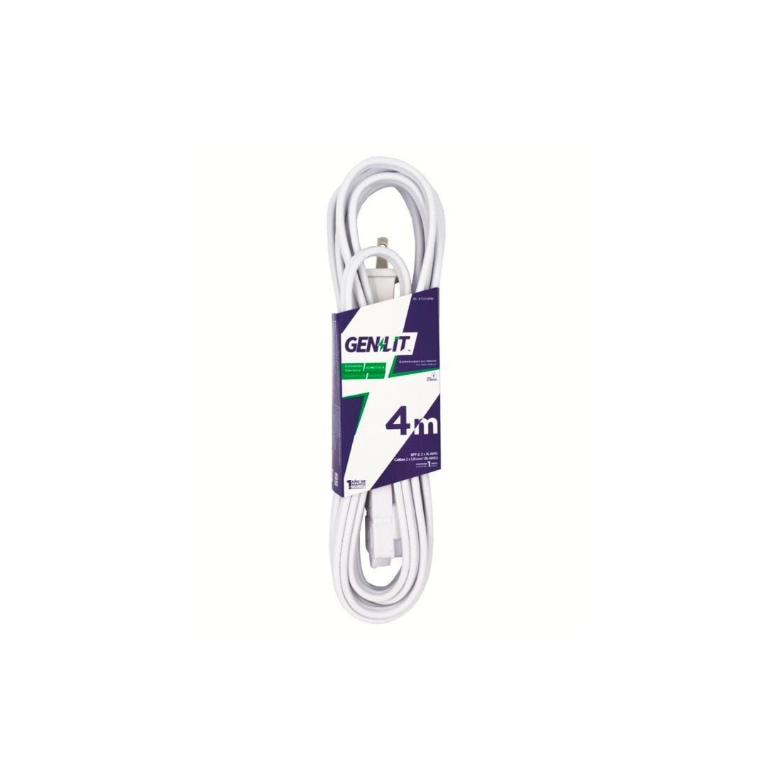 EXTENSION DOMESTICA GENLIT GL-XTD04MB 4 MTS BLANCA 137133