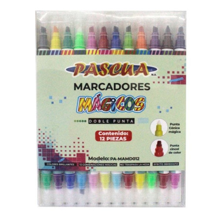 MARCADOR DOBLE PUNTA PASCUA C/12 MAGICO SET 133868