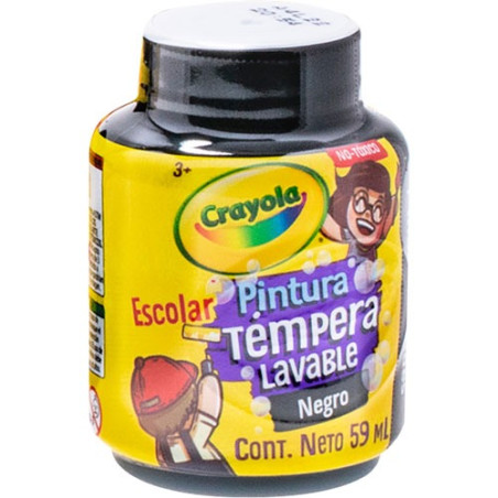 PINTURA TEMPERA CRAYOLA 445951 NEGRO LAVABLE 158604