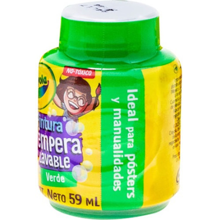 PINTURA TEMPERA CRAYOLA 445944 VERDE LAVABLE 158601
