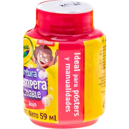 PINTURA TEMPERA CRAYOLA 445938 ROJO LAVABLE 88896