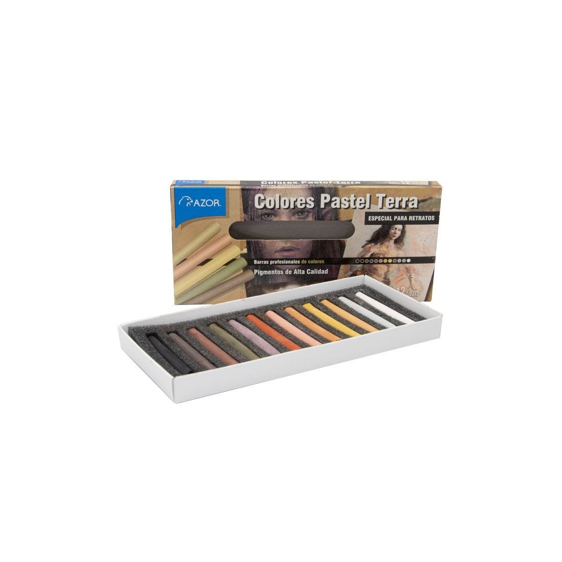 ESTUCHE C/12 GISES PASTEL AZOR DAD0600 TERRA PROF. 114910